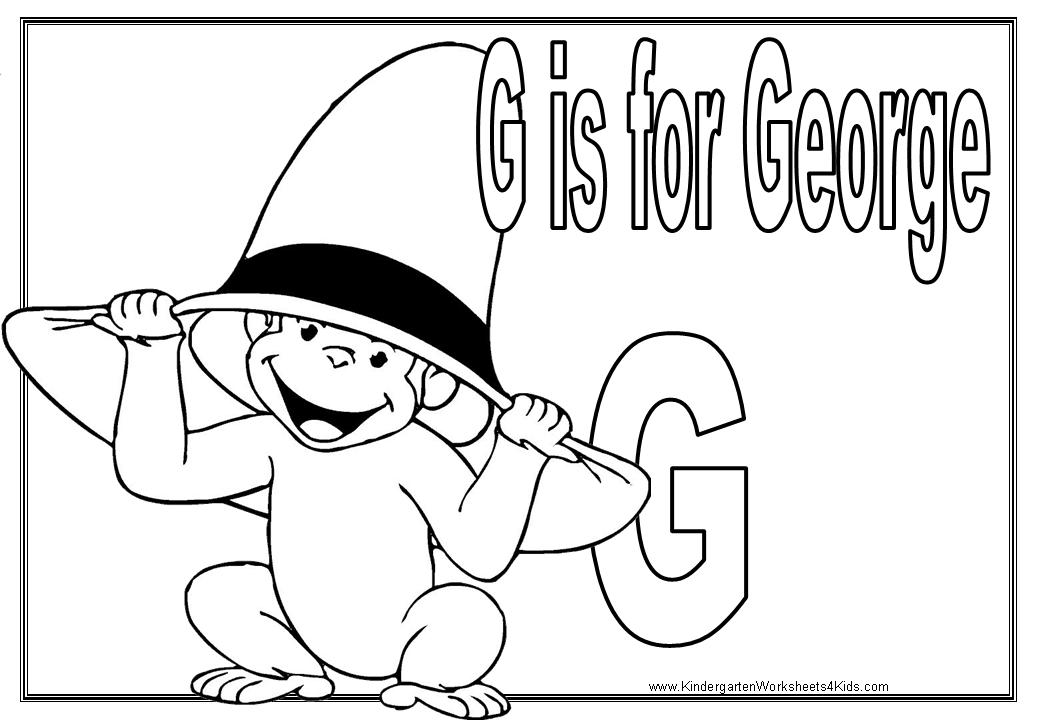 Curious George Coloring Pages Letter G