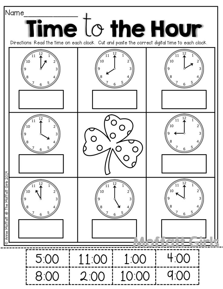 16 Telling Time Cut And Paste Worksheets Worksheeto