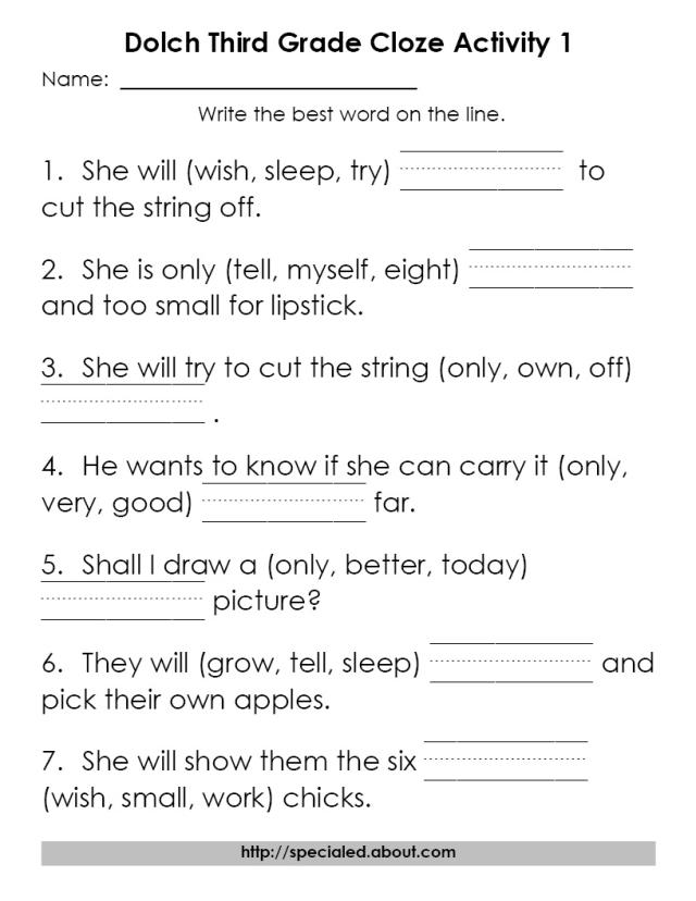 Free Printable Reading Worksheets 3rd Grade