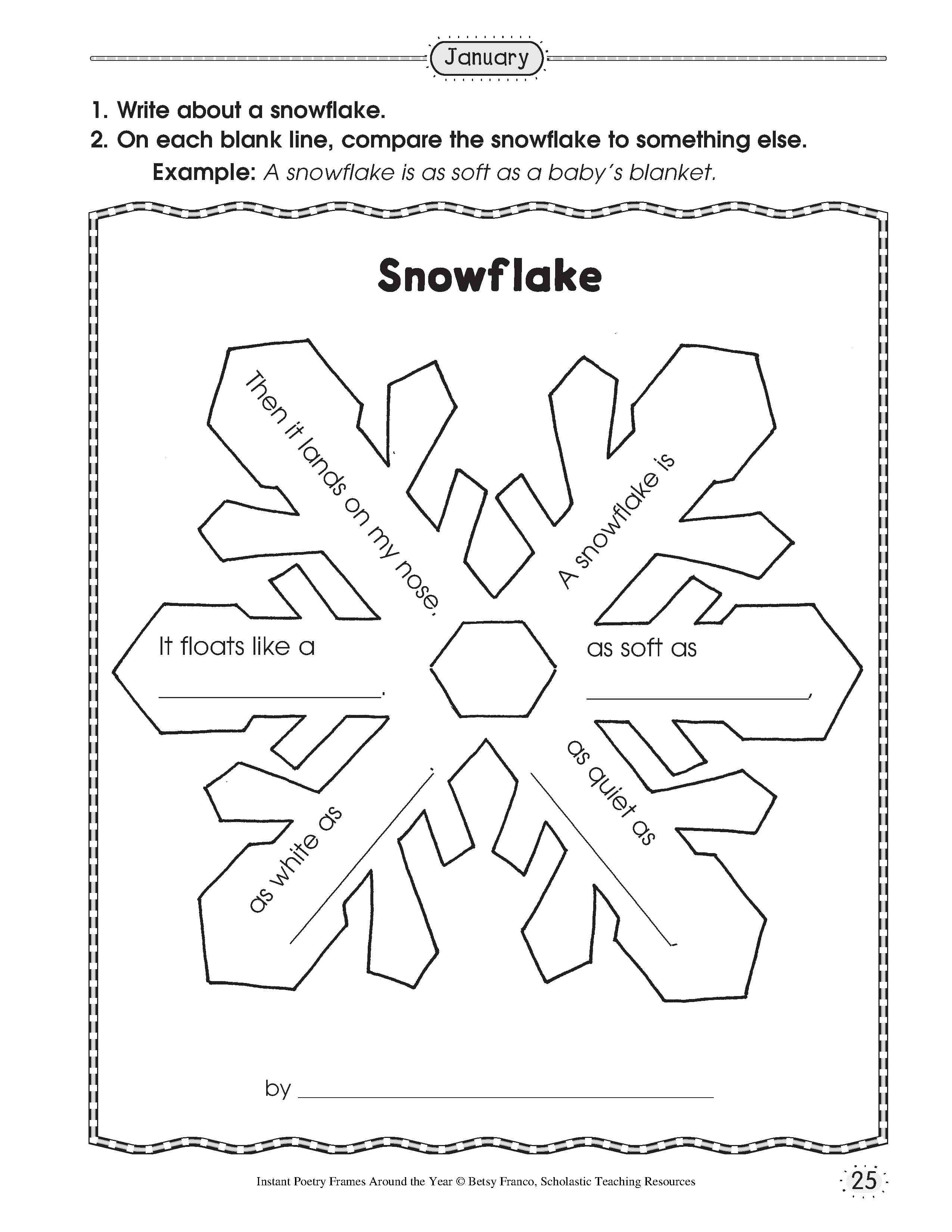 Free Printable Snowflake Writing Activities