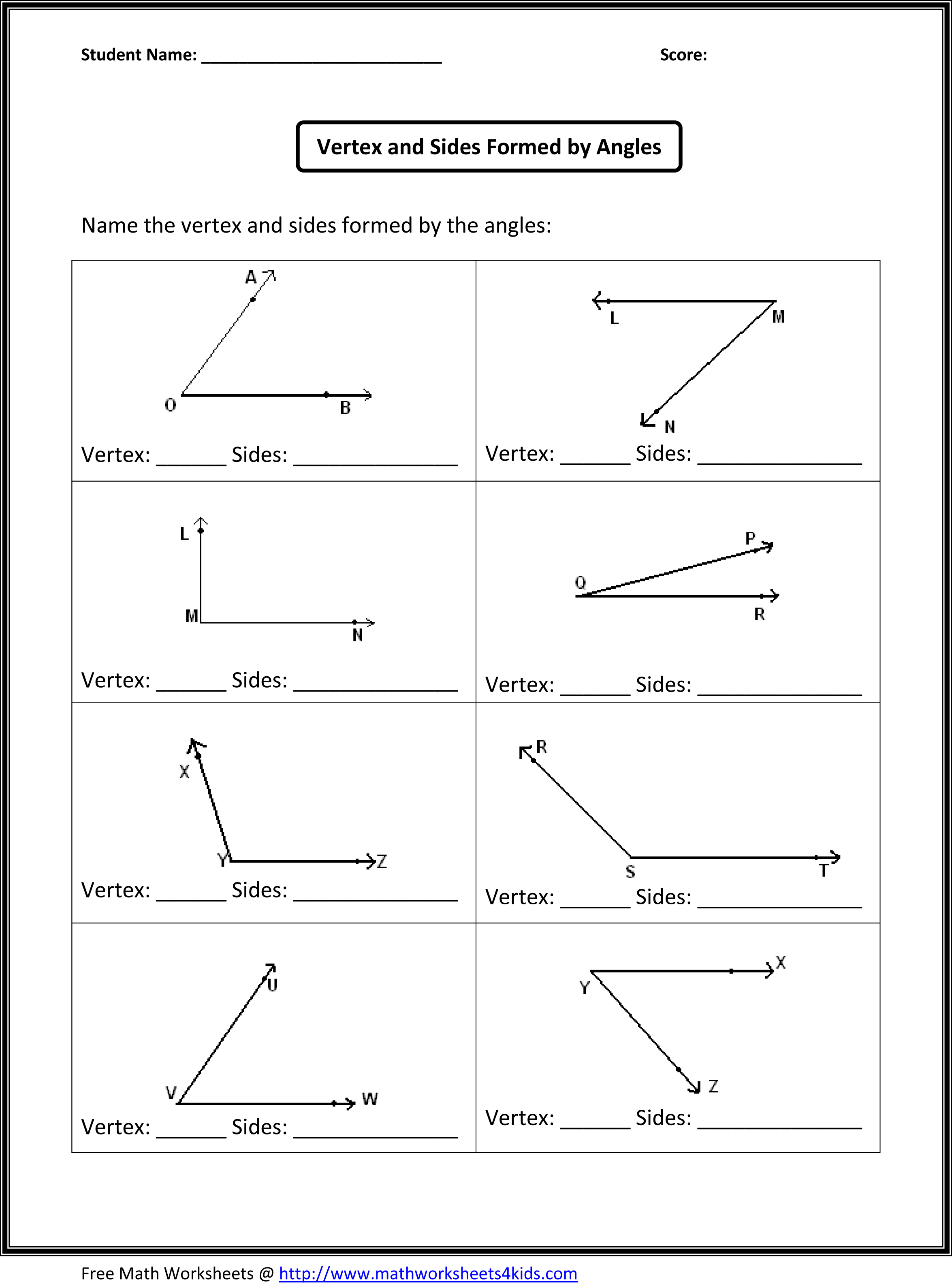 Geometry Angles Worksheet 4th Grade