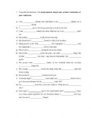 Intermediate Printable Verb Tense Exercises