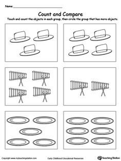 Kindergarten Comparing Objects Worksheets