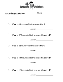 Printable Rounding Worksheets 3rd Grade