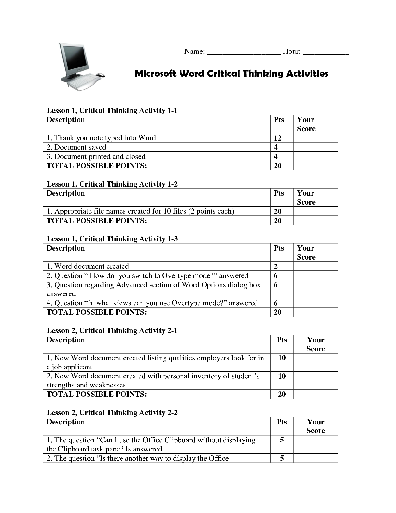 Social Problem Solving Scenario Worksheets