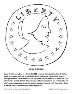 Susan B. Anthony Coloring Page