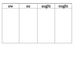 AU AW Words Phonics Worksheet