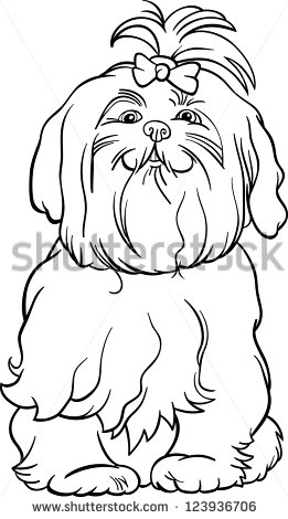 Black and White Cartoon Dog