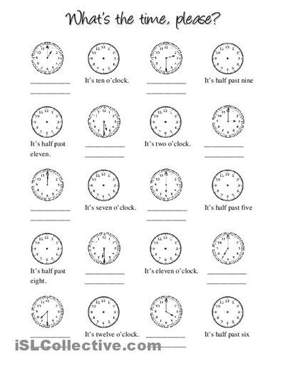 Free Printable Time Clock Worksheets