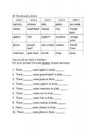 Grocery Shopping Skills Worksheets