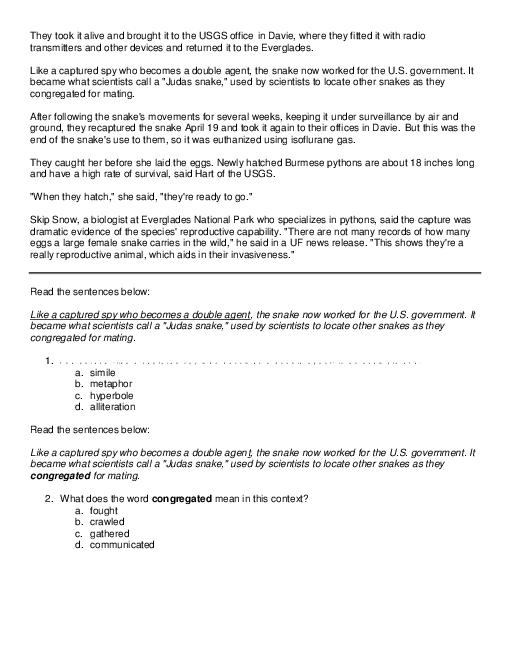 Making Inferences Worksheet