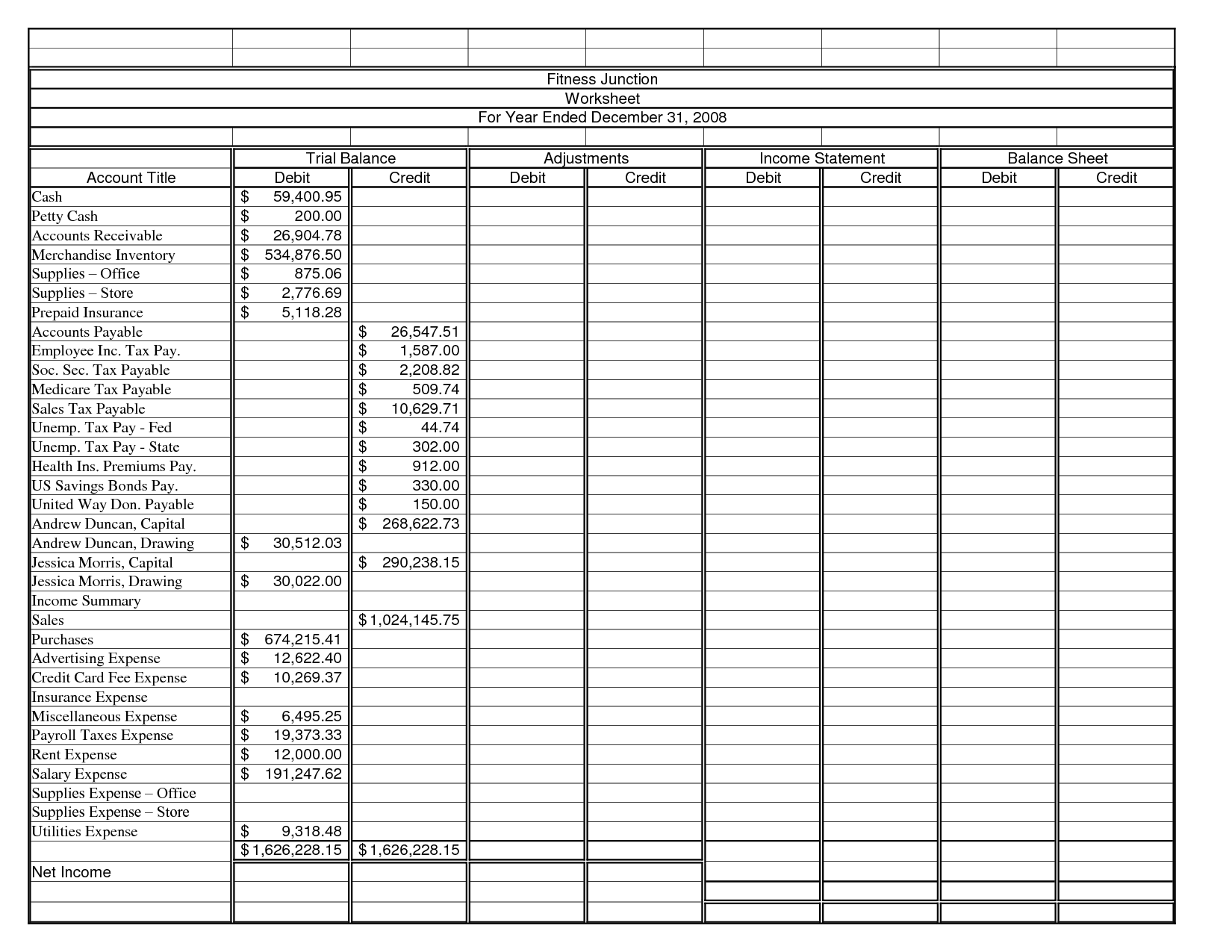 Petty Cash Reconciliation Worksheet