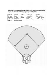 Printable Baseball Diamond Position Worksheet