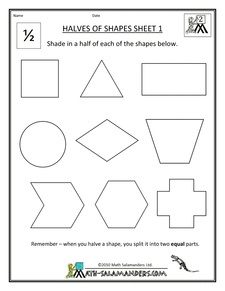 Printable Math Worksheets Shapes