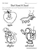 Short Vowel Sounds Worksheets