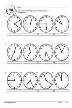 13 Best Images of Worksheets Identifying Time - Telling Time Worksheets ...