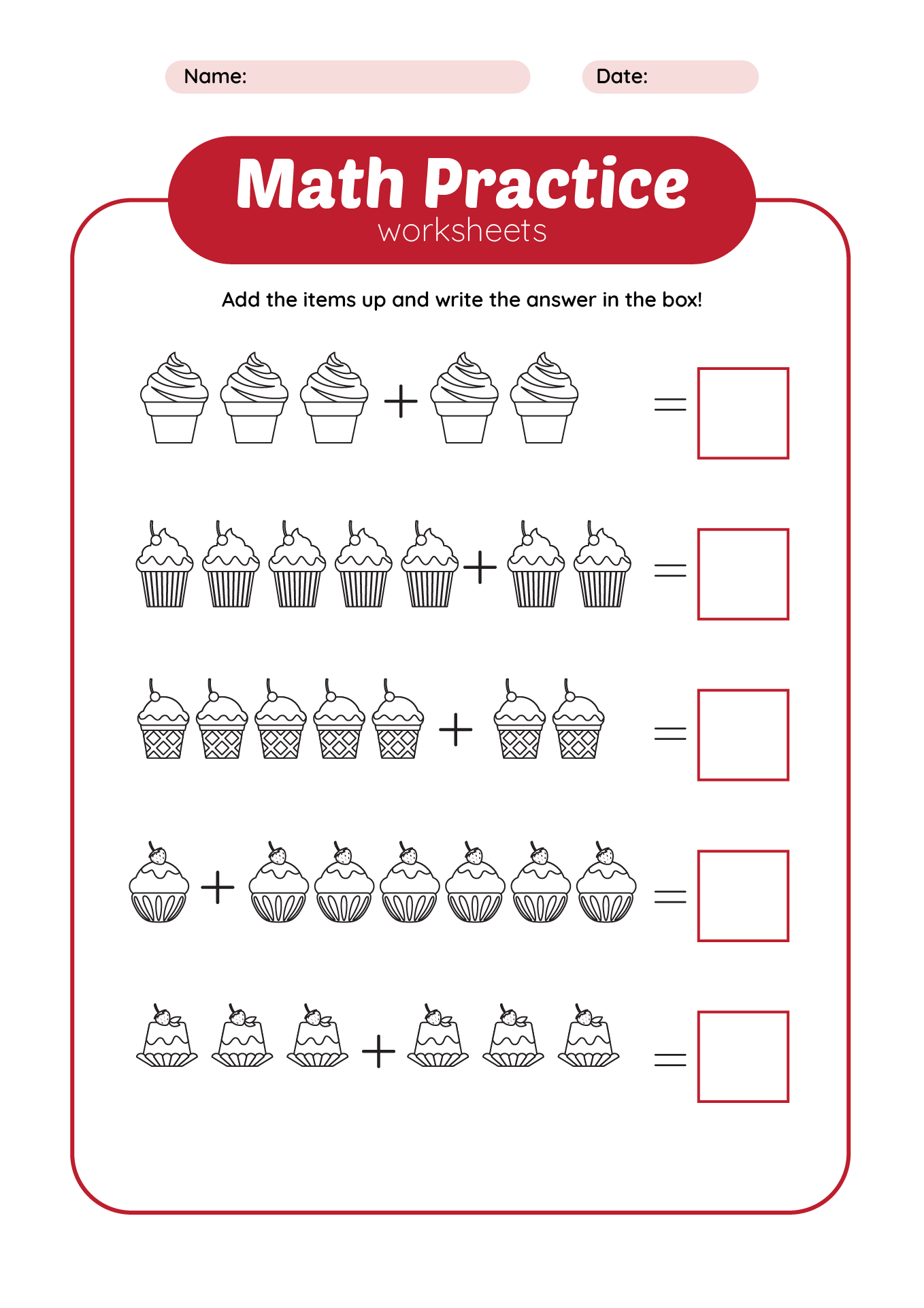 1st Grade Math Practice Worksheets