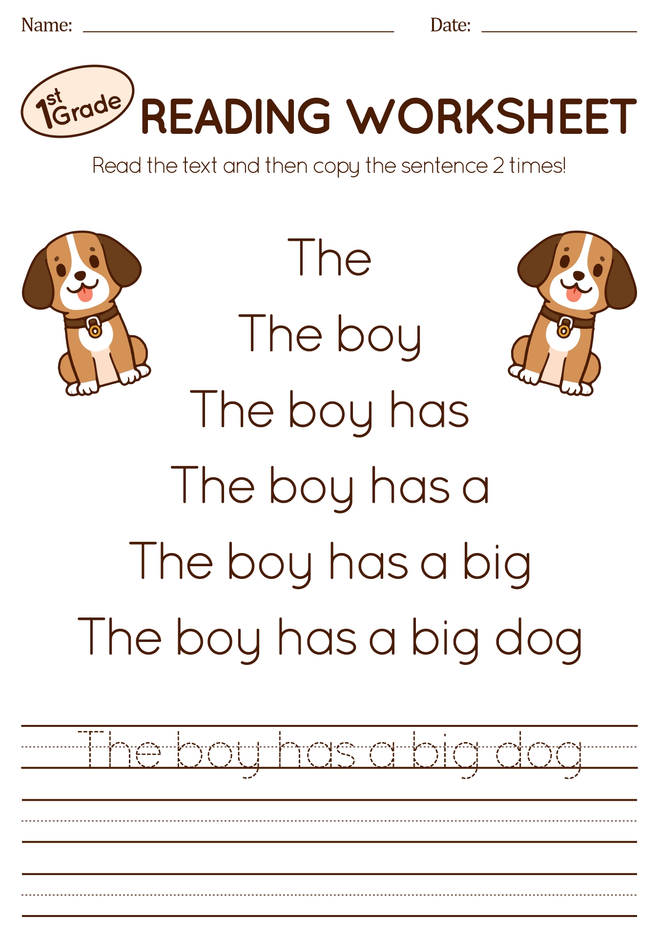 1st Grade Printable Reading Worksheets