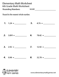 6th Grade Math Worksheets