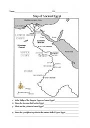 Ancient Egypt Map Worksheet