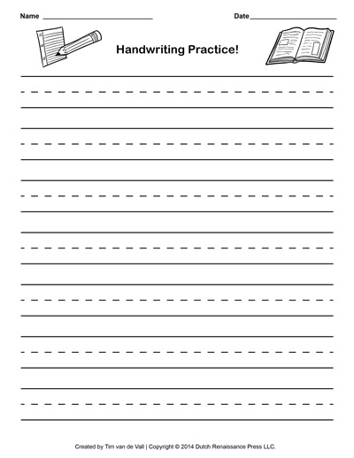 Blank Handwriting Paper Template