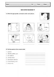 Classroom Commands Worksheets