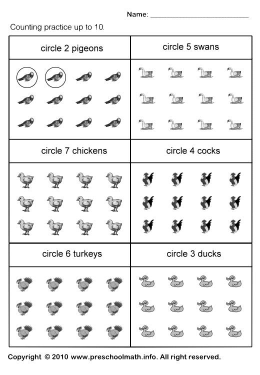 Free Printable Kindergarten Math Worksheets