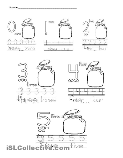 Kindergarten Counting Worksheets 1 5