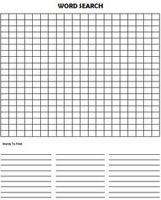 Make Your Own Word Search Printable Free