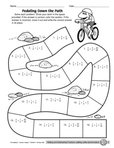 Math Adding and Subtracting Fractions Worksheet