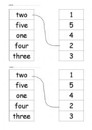 Numbers 1 through 5 Worksheet