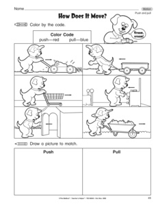 Push and Pull Worksheets Kindergarten