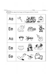 Short-Vowel E Beginning Sound