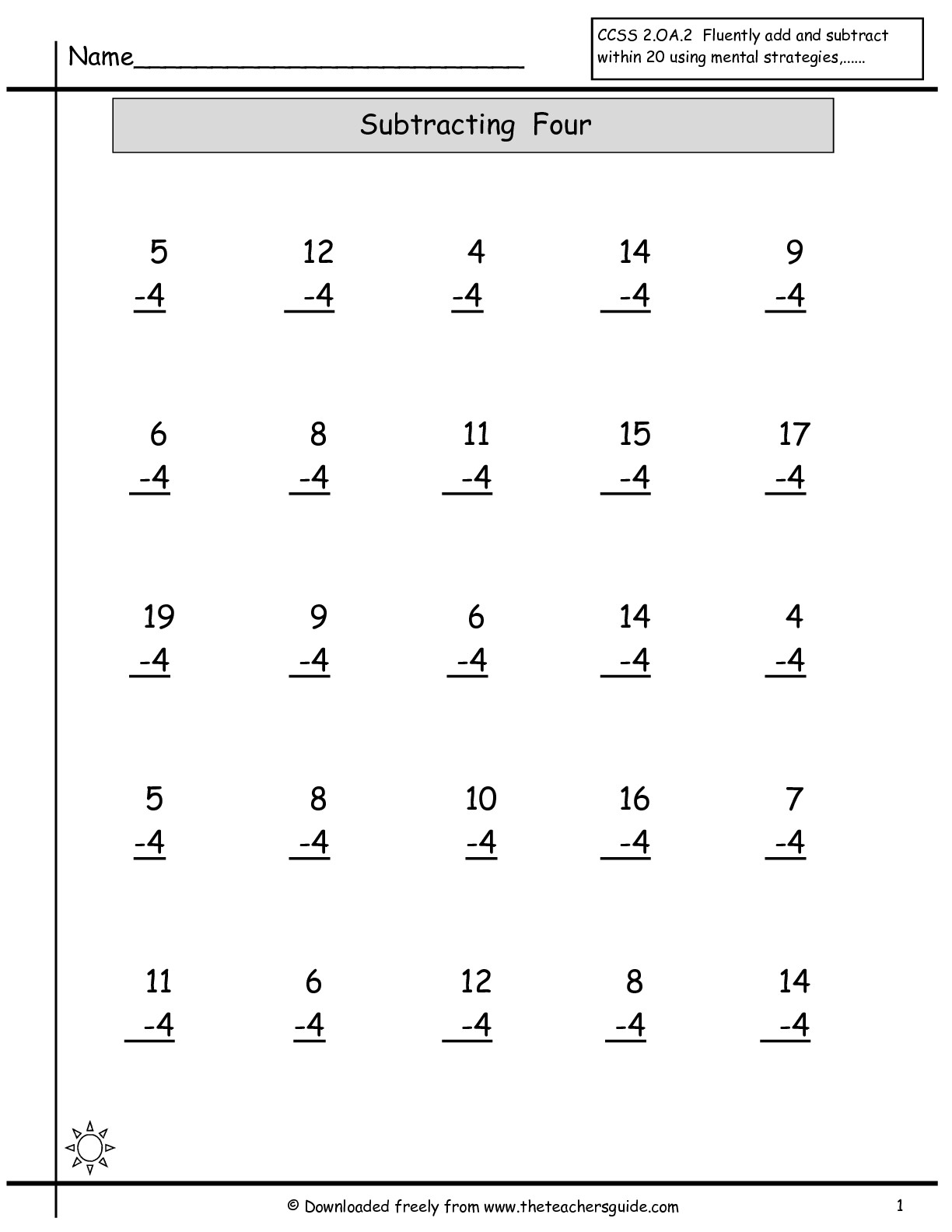 12 4 Digit Subtraction With Zero Worksheets   Worksheeto.com