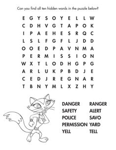 Stranger Danger Word Search