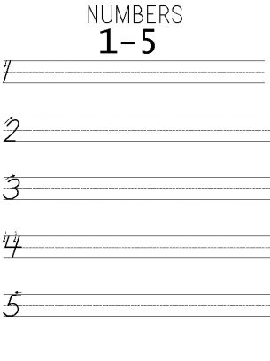 Writing Numbers 1 5 Worksheets