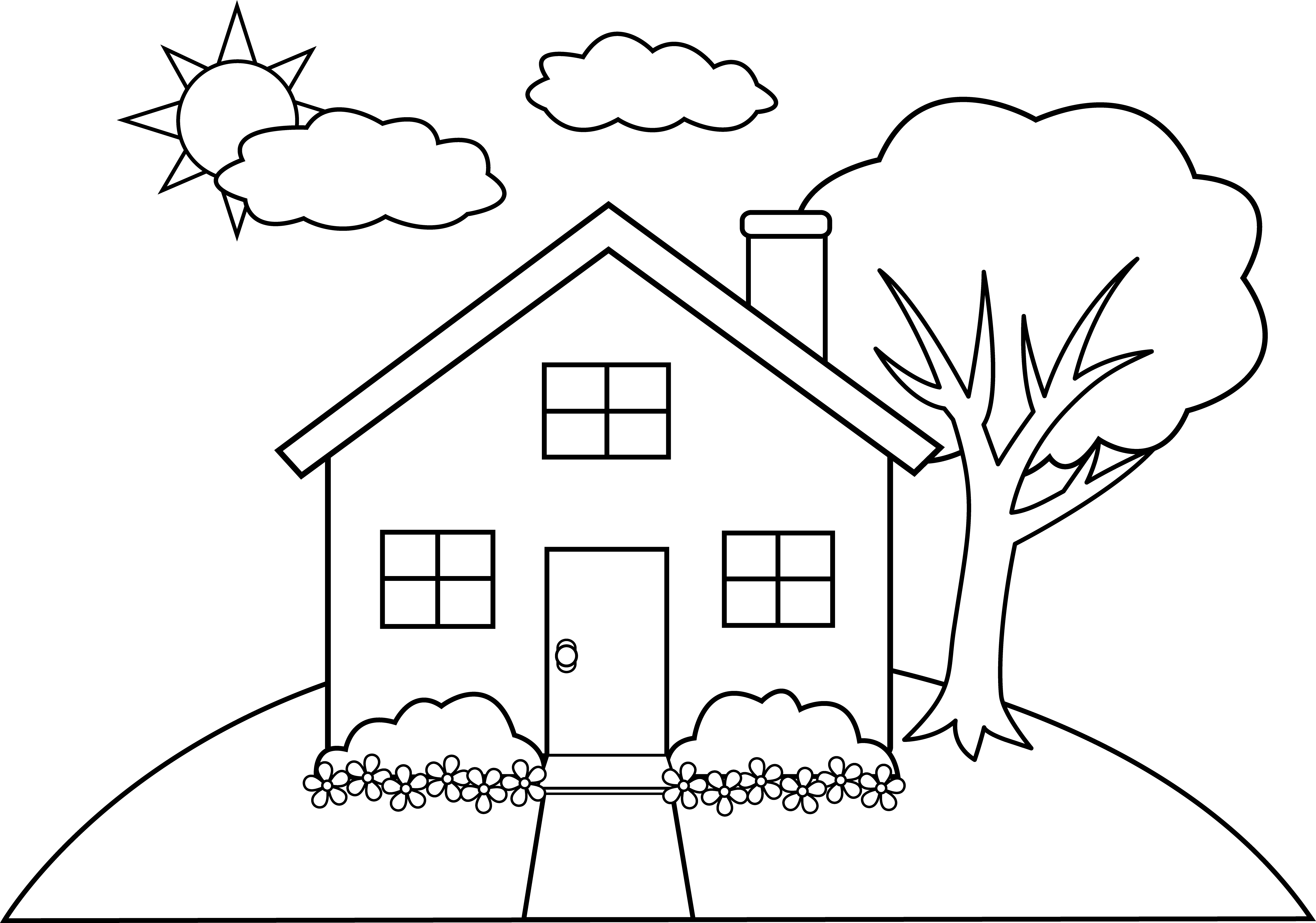 House Line Drawing Clip Art