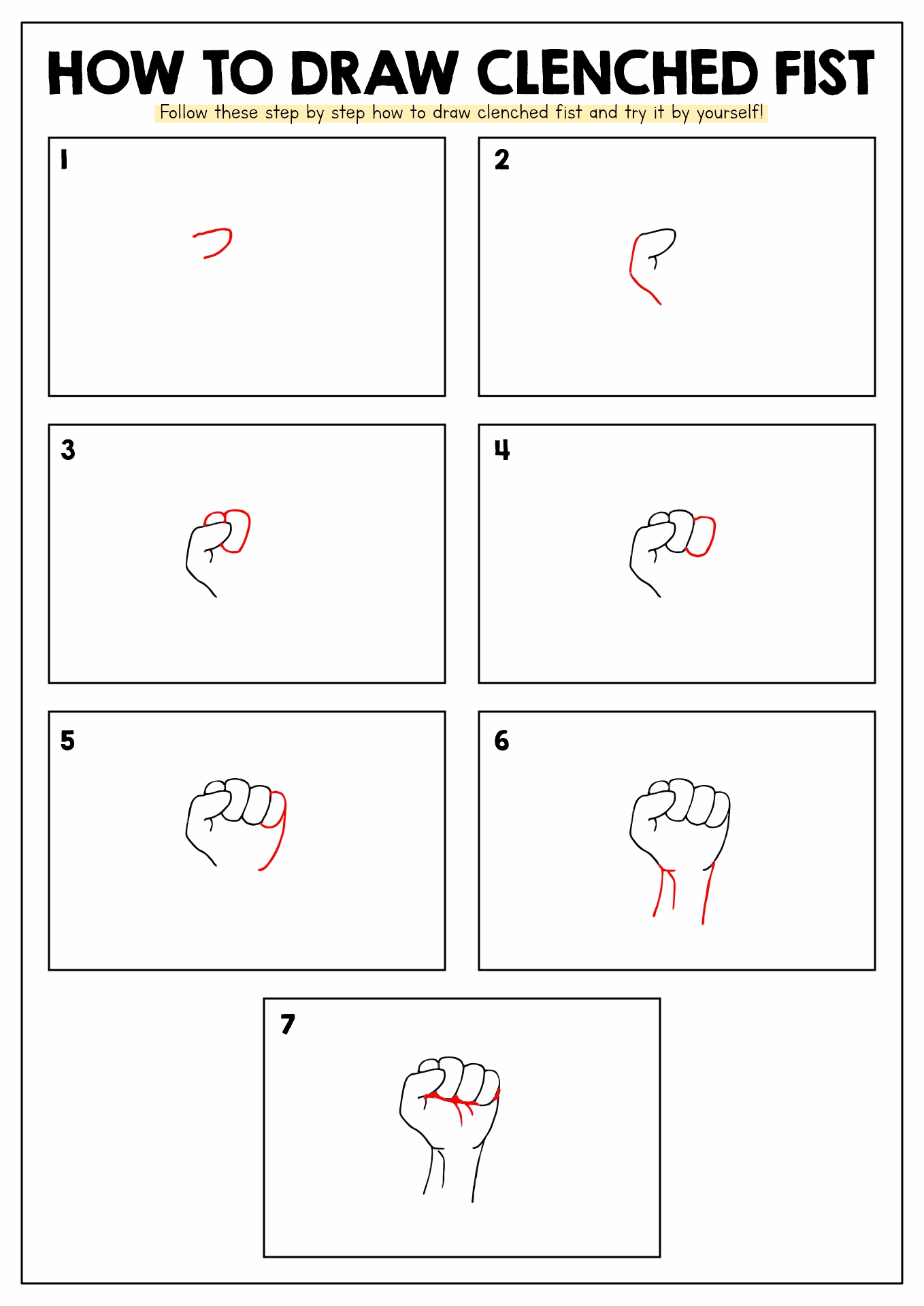 How to Draw Clenched Fist