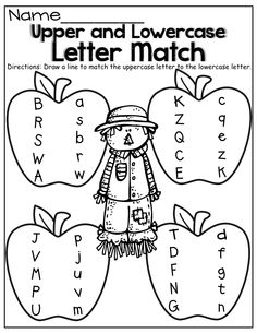 Match Upper and Lowercase Letters Worksheet