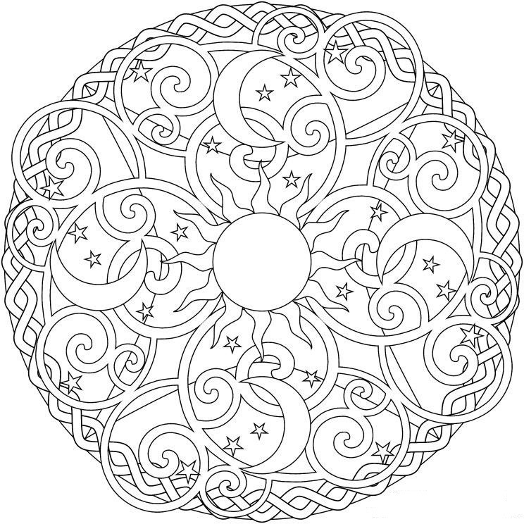 Sun Mandala Coloring Pages