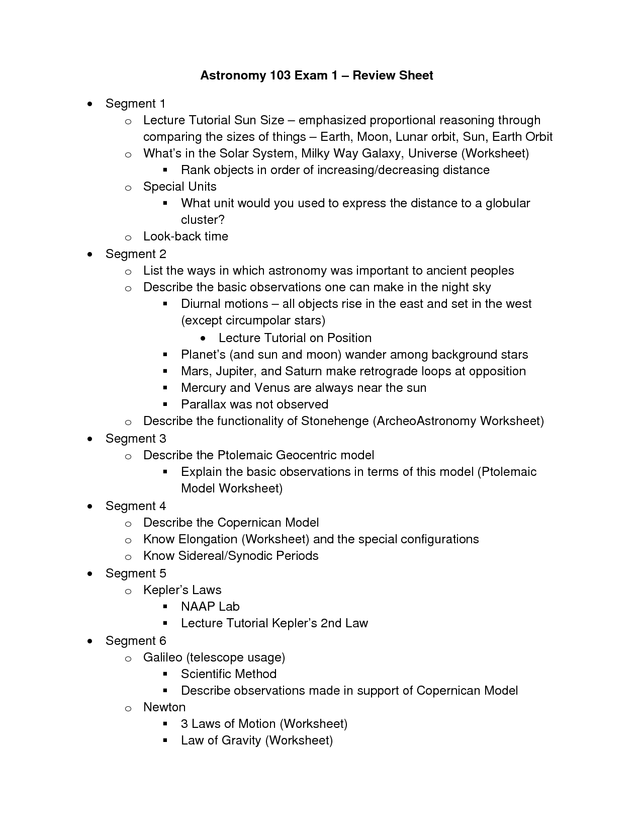 Astronomy Solar System Worksheet High School