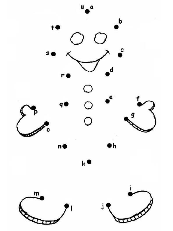 Free Dot to Dot Gingerbread Man