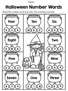 Halloween Numbers Worksheet Kindergarten