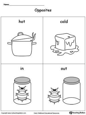 Hot and Cold Opposite Flash Cards