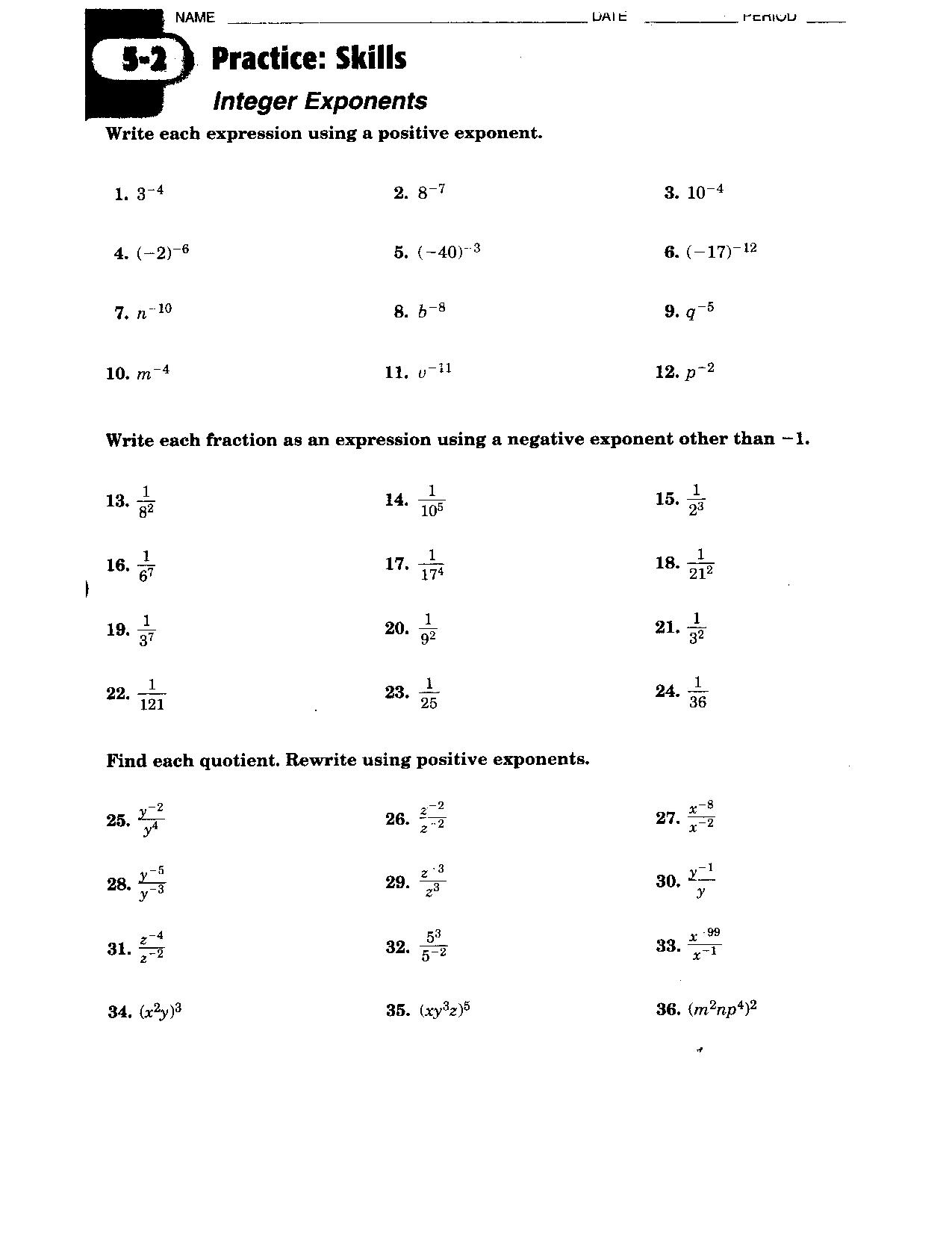 Pre-Algebra Equations Worksheets