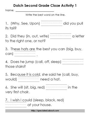 Printable 2nd Grade Reading Worksheets