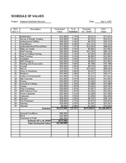 Schedule of Values Template