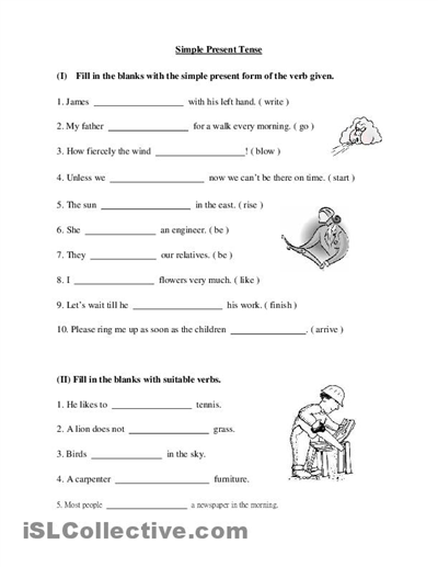 Simple Present Tense Worksheets