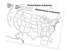 States and Capitals Map Worksheets