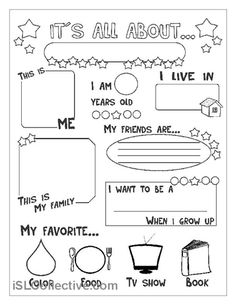 All About Me Printables Free